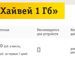 Как подключить Хайвей 1Гб от Билайн